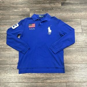 Polo Ralph Lauren USA Custom fit long sleeve polo sz M